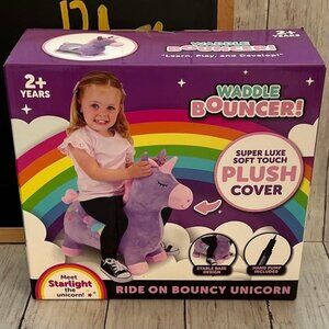 Waddle Bouncer Starlight the purple unicorn ride on toy